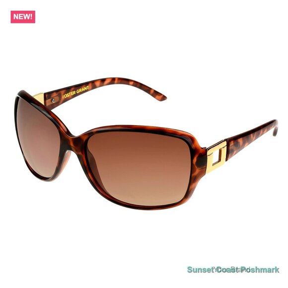 Polarized Tortoise Shell Sunglasses, Rectangular Frame, UV Protection main image 6